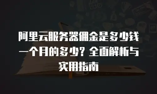 阿里云服务器佣金是多少钱一个月的多少？全面解析与实用指南