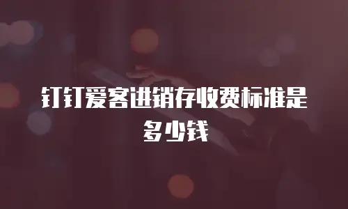 钉钉爱客进销存收费标准是多少钱
