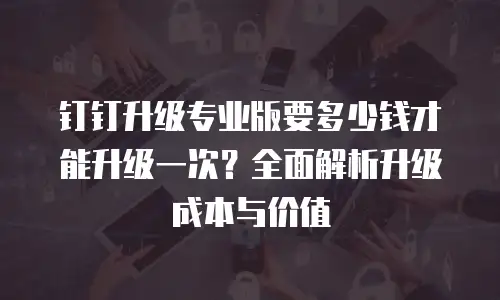 钉钉升级专业版要多少钱才能升级一次？全面解析升级成本与价值