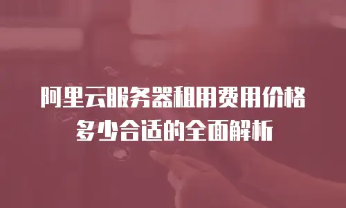 阿里云服务器租用费用价格多少合适的全面解析