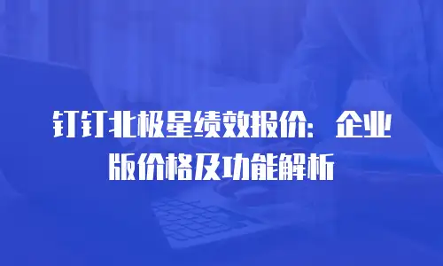 钉钉北极星绩效报价：企业版价格及功能解析
