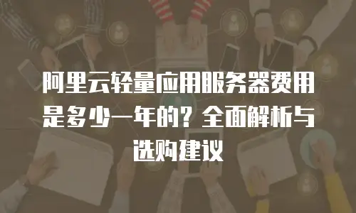 阿里云轻量应用服务器费用是多少一年的？全面解析与选购建议