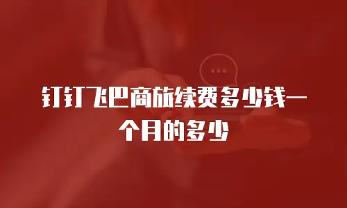 钉钉飞巴商旅续费多少钱一个月的多少