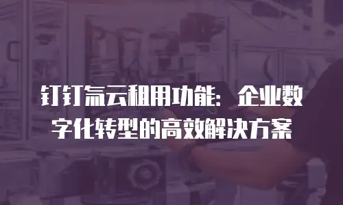 钉钉氚云租用功能：企业数字化转型的高效解决方案