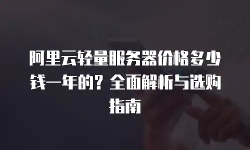 阿里云轻量服务器价格多少钱一年的？全面解析与选购指南