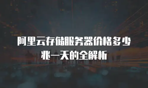 阿里云存储服务器价格多少兆一天的全解析