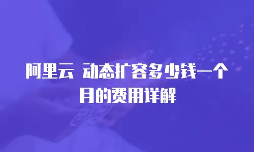 阿里云 动态扩容多少钱一个月的费用详解