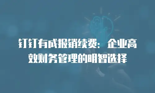 钉钉有成报销续费：企业高效财务管理的明智选择