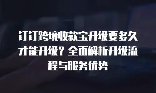 钉钉跨境收款宝升级要多久才能升级？全面解析升级流程与服务优势
