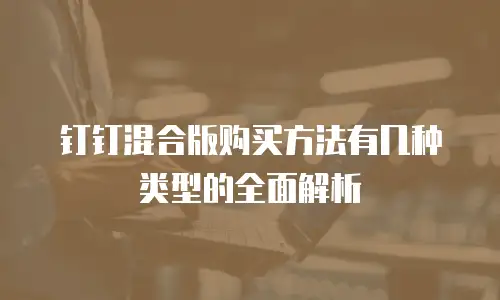 钉钉混合版购买方法有几种类型的全面解析