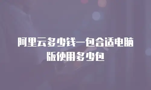阿里云多少钱一包合适电脑版使用多少包