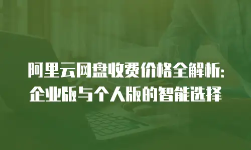阿里云网盘收费价格全解析：企业版与个人版的智能选择