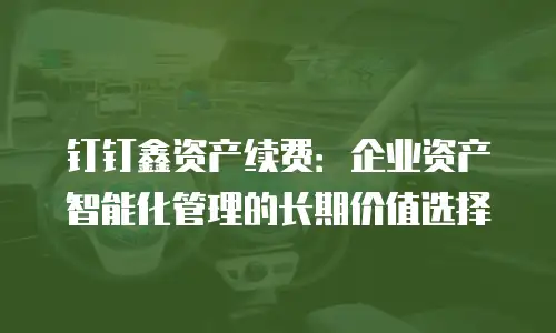 钉钉鑫资产续费：企业资产智能化管理的长期价值选择