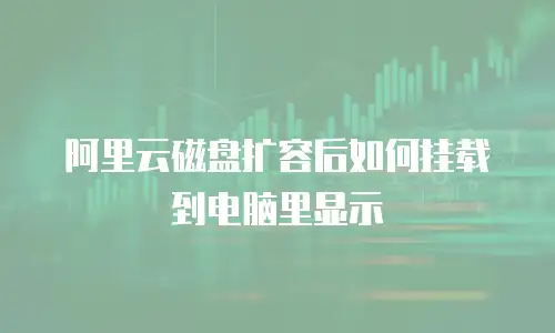 阿里云磁盘扩容后如何挂载到电脑里显示