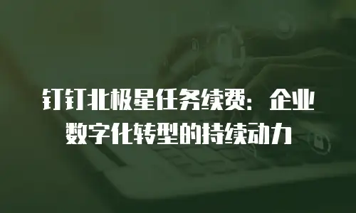 钉钉北极星任务续费：企业数字化转型的持续动力