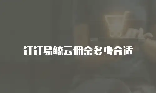 钉钉易鲸云佣金多少合适