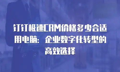 钉钉极速CRM价格多少合适用电脑：企业数字化转型的高效选择