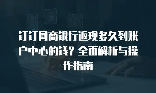 钉钉网商银行返现多久到账户中心的钱？全面解析与操作指南