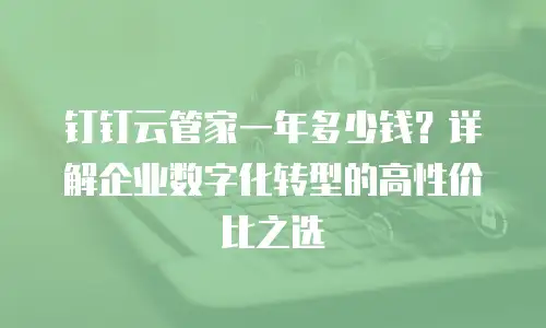 钉钉云管家一年多少钱？详解企业数字化转型的高性价比之选