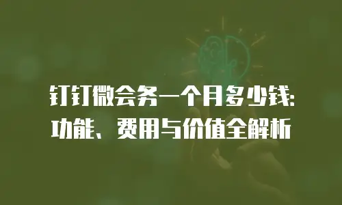 钉钉微会务一个月多少钱：功能、费用与价值全解析
