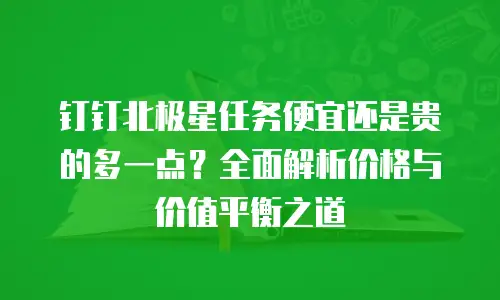 钉钉北极星任务便宜还是贵的多一点？全面解析价格与价值平衡之道