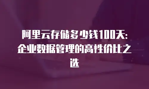 阿里云存储多少钱100天：企业数据管理的高性价比之选