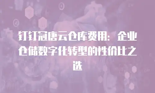 钉钉冠唐云仓库费用：企业仓储数字化转型的性价比之选