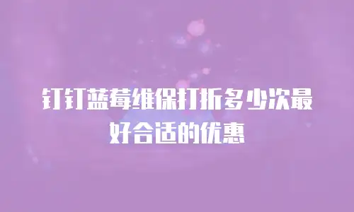 钉钉蓝莓维保打折多少次最好合适的优惠