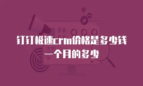 钉钉极速crm价格是多少钱一个月的多少