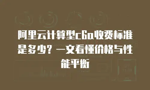 阿里云计算型c6a收费标准是多少？一文看懂价格与性能平衡
