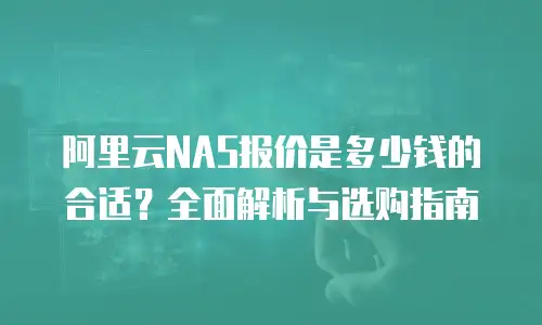 阿里云NAS报价是多少钱的合适？全面解析与选购指南