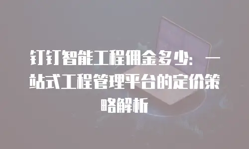 钉钉智能工程佣金多少：一站式工程管理平台的定价策略解析