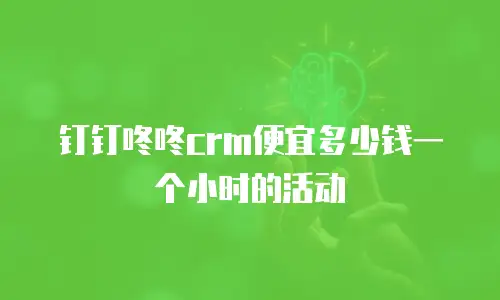 钉钉咚咚crm便宜多少钱一个小时的活动