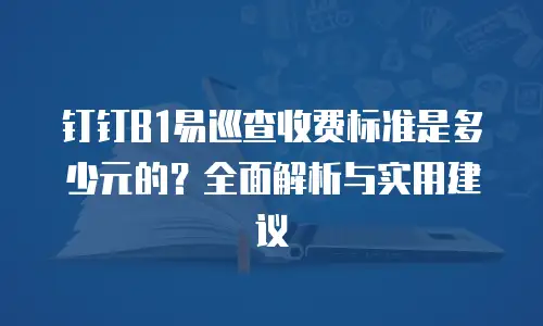 钉钉B1易巡查收费标准是多少元的？全面解析与实用建议