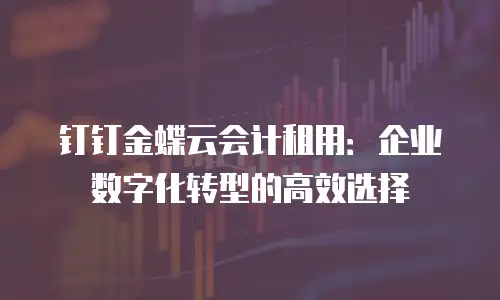 钉钉金蝶云会计租用：企业数字化转型的高效选择