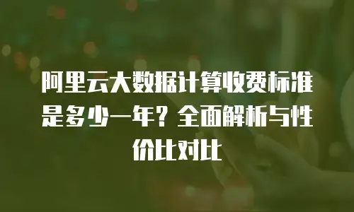 阿里云大数据计算收费标准是多少一年？全面解析与性价比对比