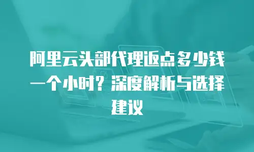 阿里云头部代理返点多少钱一个小时？深度解析与选择建议