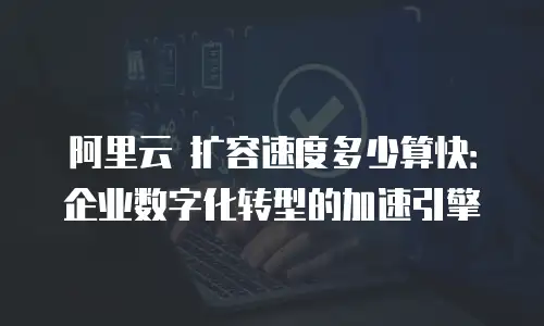 阿里云 扩容速度多少算快：企业数字化转型的加速引擎