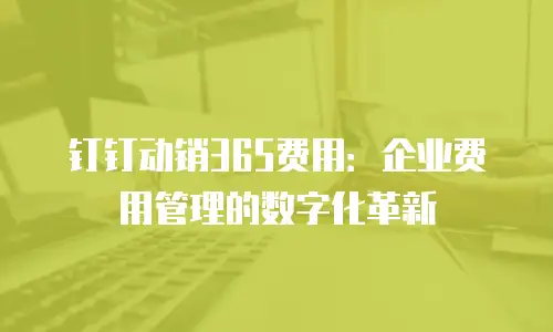 钉钉动销365费用：企业费用管理的数字化革新