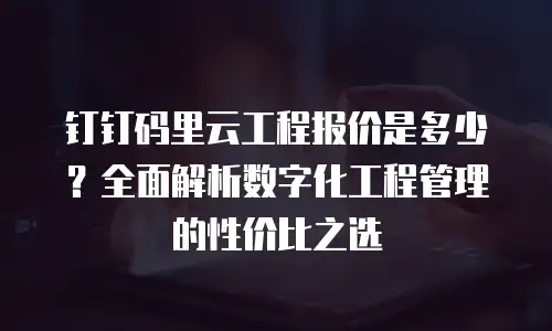 钉钉码里云工程报价是多少？全面解析数字化工程管理的性价比之选