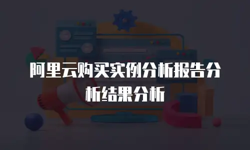 阿里云购买实例分析报告分析结果分析