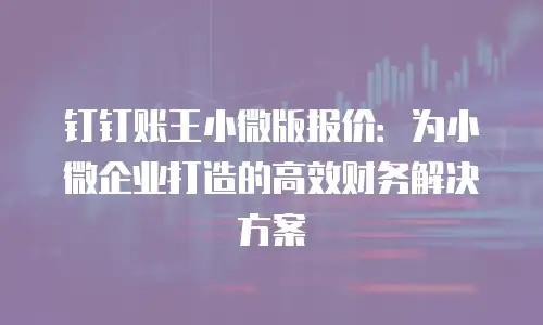 钉钉账王小微版报价：为小微企业打造的高效财务解决方案