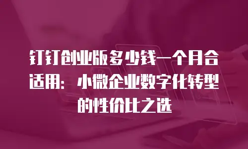 钉钉创业版多少钱一个月合适用：小微企业数字化转型的性价比之选