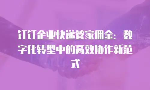 钉钉企业快递管家佣金：数字化转型中的高效协作新范式