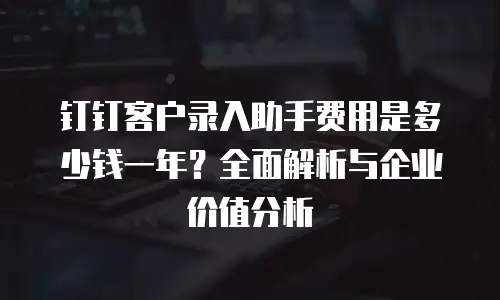 钉钉客户录入助手费用是多少钱一年？全面解析与企业价值分析