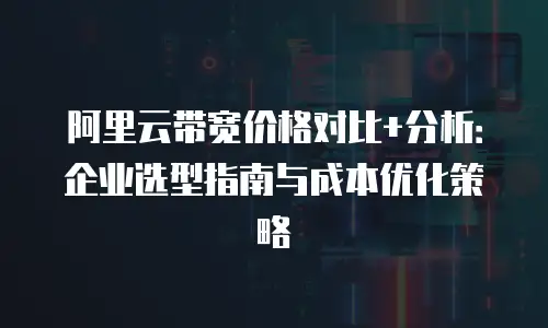 阿里云带宽价格对比+分析：企业选型指南与成本优化策略
