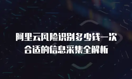 阿里云风险识别多少钱一次合适的信息采集全解析