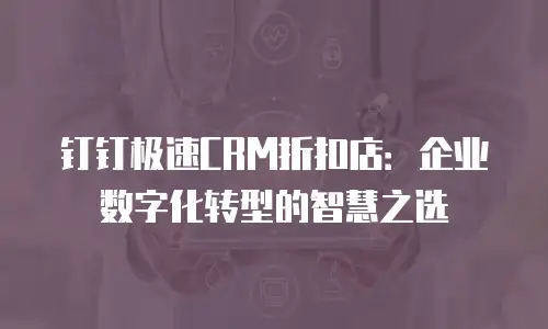 钉钉极速CRM折扣店：企业数字化转型的智慧之选