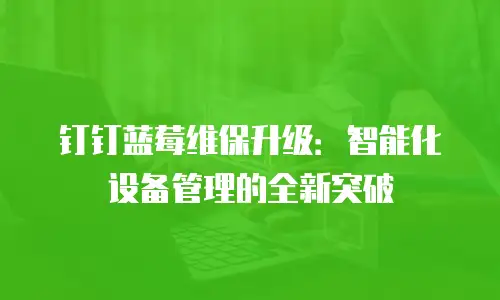 钉钉蓝莓维保升级：智能化设备管理的全新突破