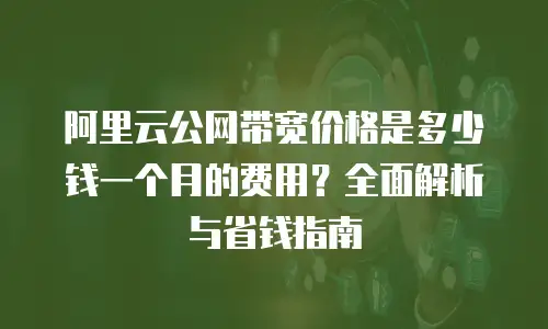 阿里云公网带宽价格是多少钱一个月的费用？全面解析与省钱指南